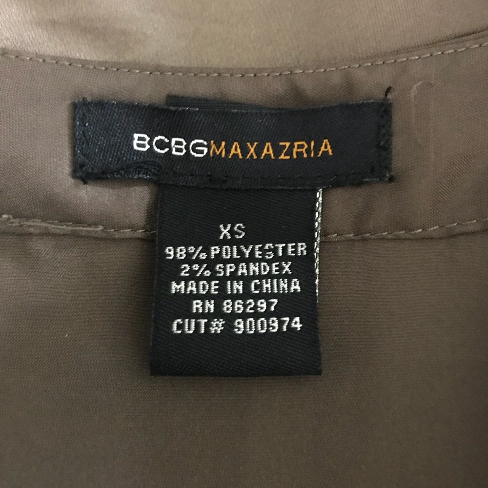 🎄{BCBGMAXARIA} Brown Satin Top | XS | EUC - Picture 5 of 6